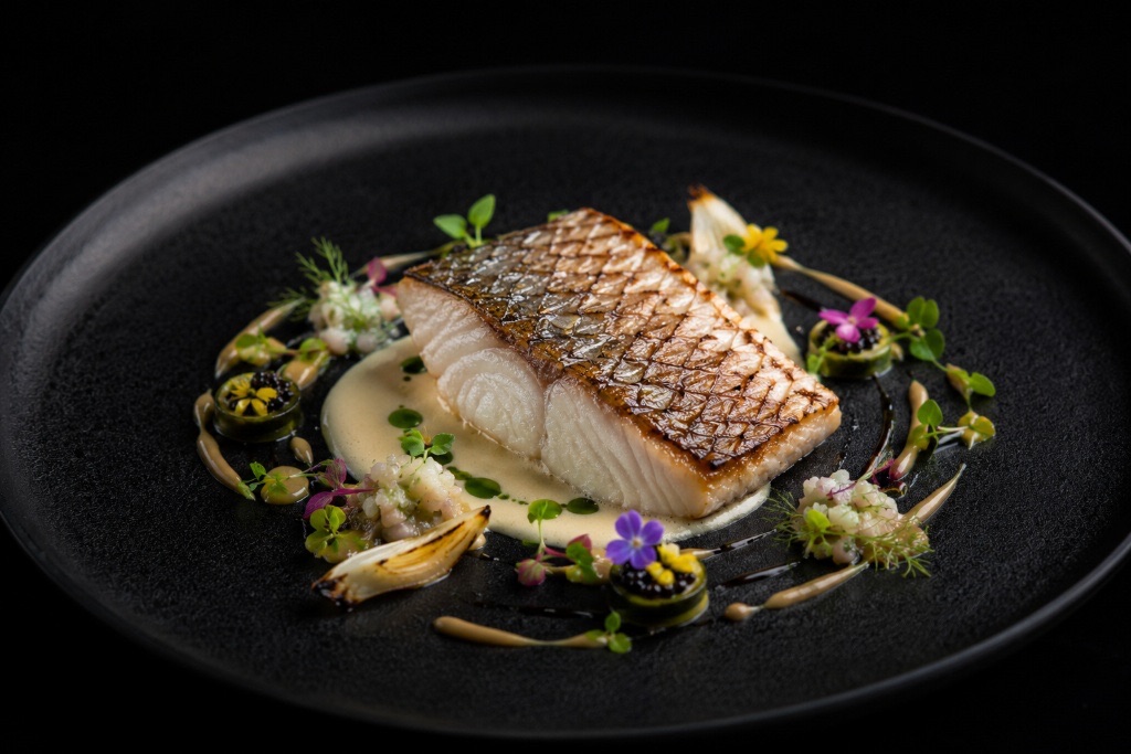 Seasonal fish with scales grilled